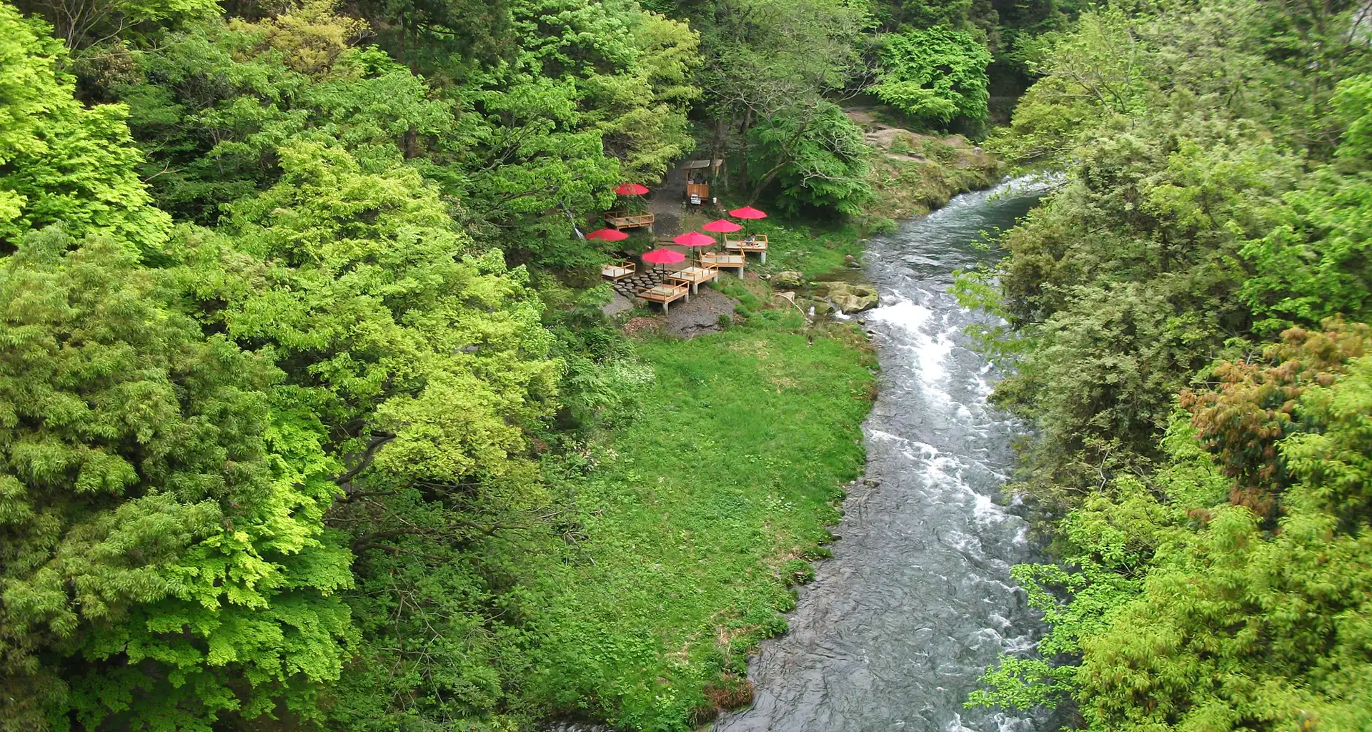 山中温泉 鶴仙渓川床
